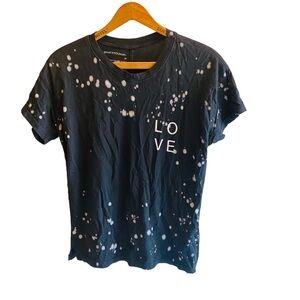 GOOD HYOUMAN The Brice Splatter LOVE Tshirt Black Cream